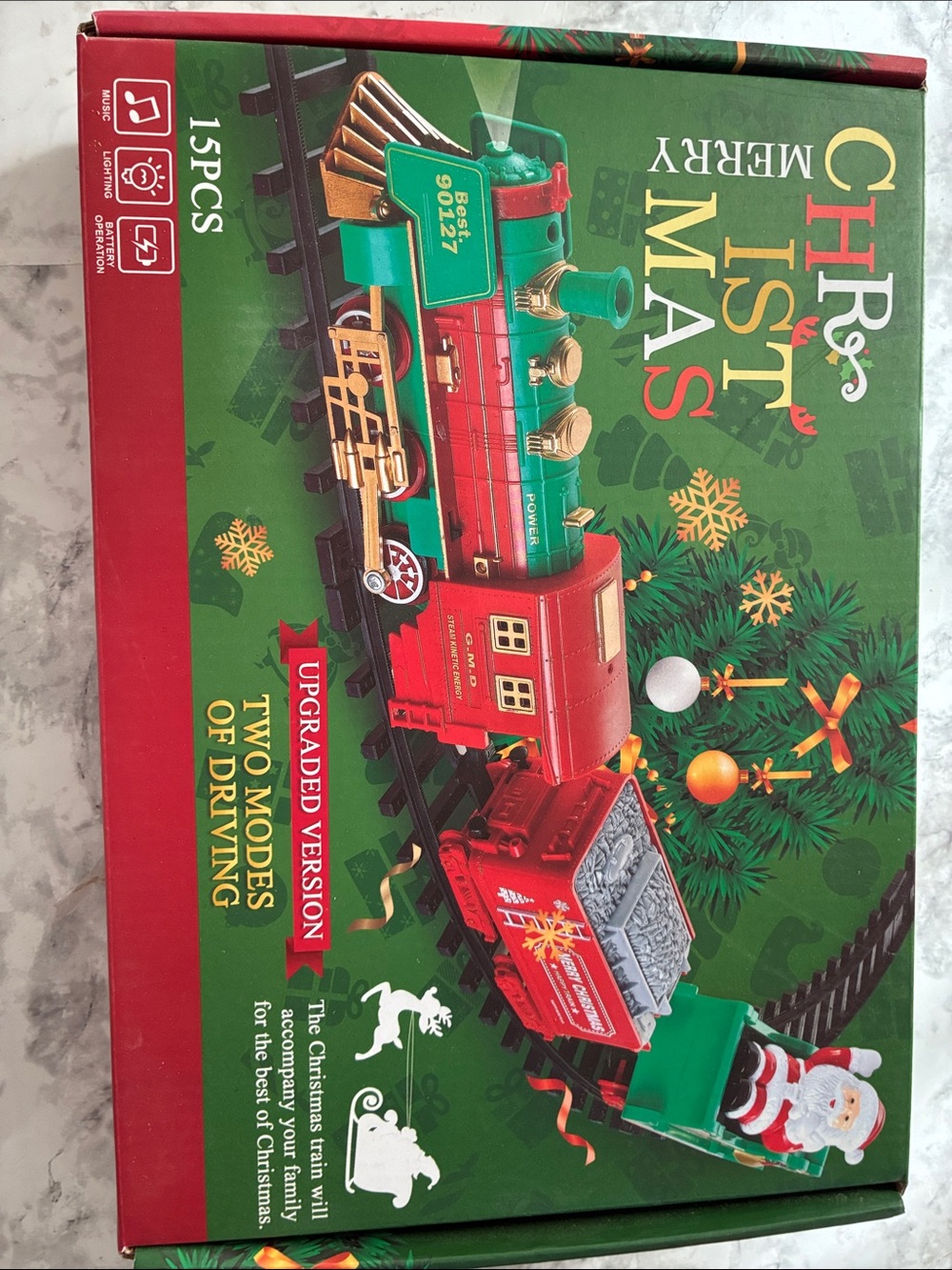 Holiday Kids Train Set - Red & Green Festive Locomotive